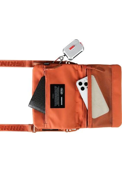 Satchel Juno Desenli Naylon Scout Bilek Askı Kayışlı Aksesuar Çantası Turuncu modelleri