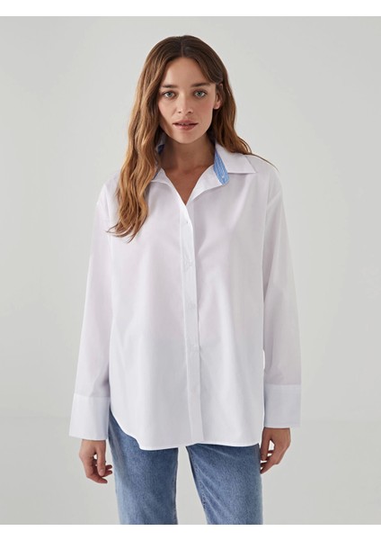 Lcw Vision Ekru Oversize Kadın Gömlek fırsatları