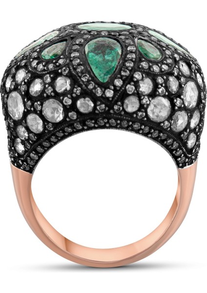 8.60 Karat Pırlanta Zümrüt Yüzük, Gerçek Pırlanta, Sertifikalı Mücevher