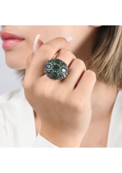 8.60 Karat Pırlanta Zümrüt Yüzük, Gerçek Pırlanta, Sertifikalı Mücevher modelleri