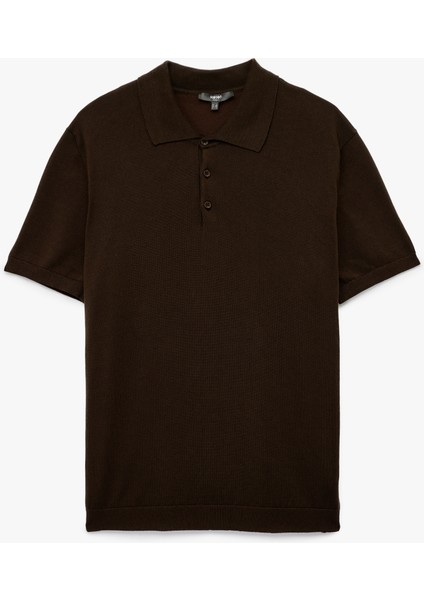 Regular Fit Düğmeli Polo Yaka Pamuklu Kısa Kollu Triko Tişört modelleri