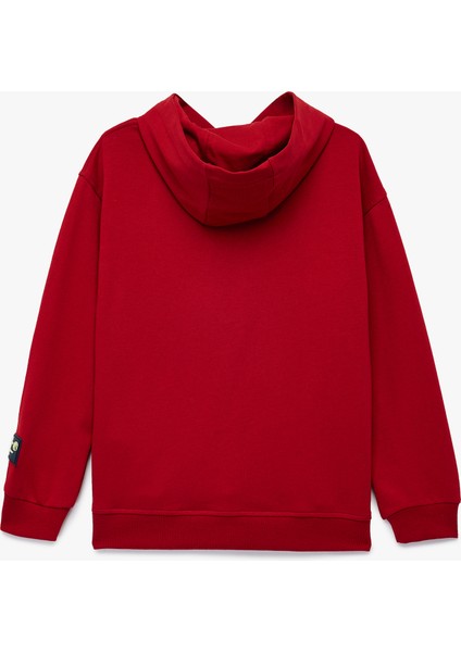 Pamuklu Kanguru Cepli Uzun Kollu Kapüşonlu Şardonlu Oversize Sweatshirt fiyatları