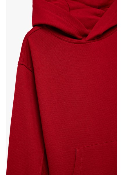 Pamuklu Kanguru Cepli Uzun Kollu Kapüşonlu Şardonlu Oversize Sweatshirt modelleri