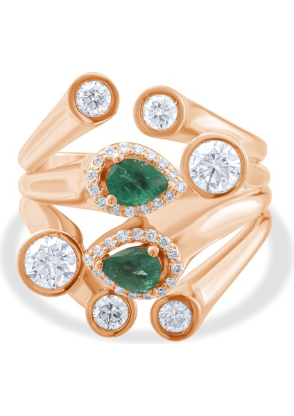 1.50 Karat Pırlanta Zümrüt Yüzük, Gerçek Pırlanta, Sertifikalı Mücevher