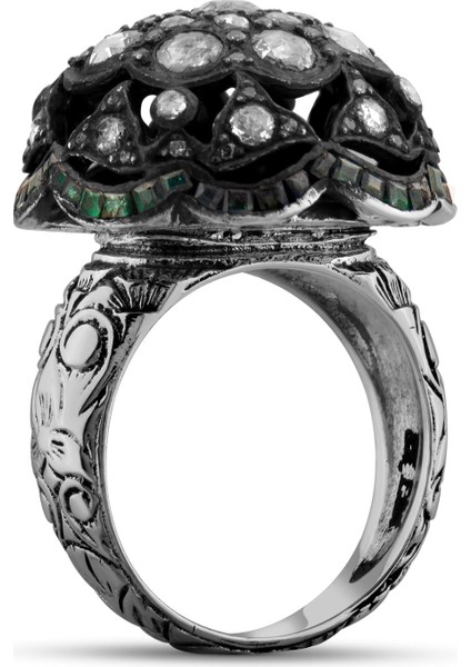 3.84 Karat Elmas Zümrüt Yüzük, Gerçek Elmas, Sertifikalı Mücevher