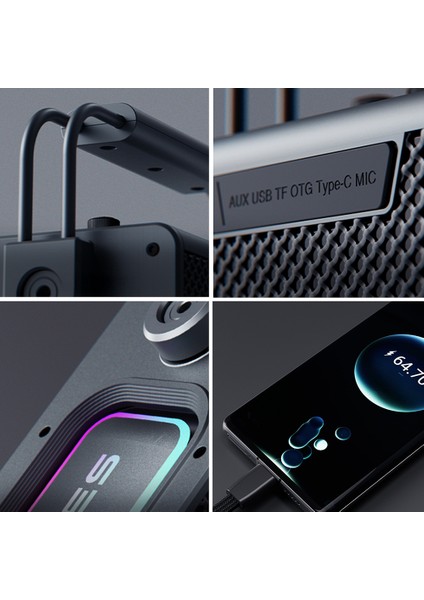 Titan 2 Serisi Rgb Işıklı Çift Mikrofonlu Tws Bluetooth Speaker Hoparlör V5.3 5000MAH Siyah modelleri