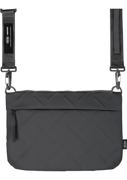 Satchel Juno Desenli Naylon Scout Bilek Askı Kayışlı Aksesuar Çantası Gri