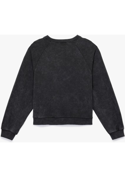 Uzun Kollu Bisiklet Yaka Yıkamalı Şardonlu Sweatshirt fiyatları