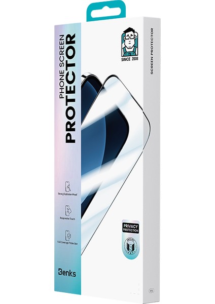 iPhone 17 Uyumlu Benks Ultra Shield 0.3mm Privacy Ekran Koruyucu Uygulama Aparatlı Siyah indirimleri