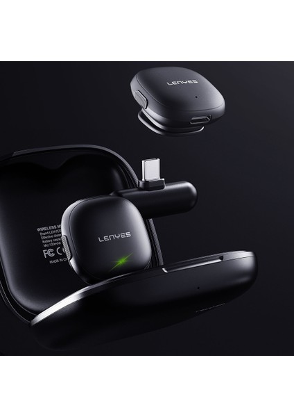 LM210 Lightning Portlu Yapay Zeka Gürültü Önleyici Özellikli Kablosuz Yaka Mikrofonu Siyah modelleri