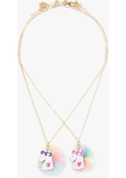 Unicorn Charm Detaylı 2'li Zincirli Kolye