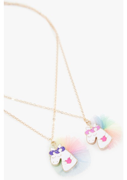 Unicorn Charm Detaylı 2'li Zincirli Kolye fiyatları