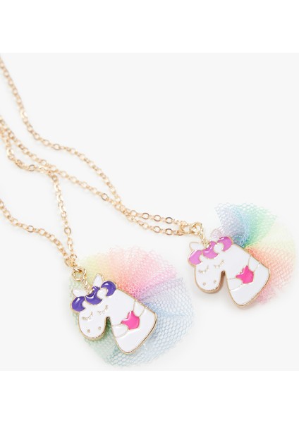 Unicorn Charm Detaylı 2'li Zincirli Kolye modelleri