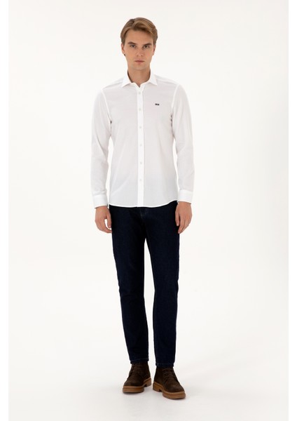 Erkek Beyaz Gömlek Basic 50307673-VR013 fırsatları