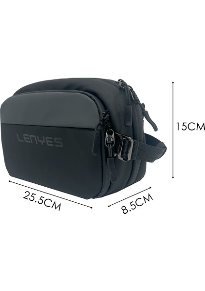 LB561 Su Geçirmez Aşınmaya ve Çizilmeye Dayanıklı Omuz Askılı Aksesuar Çantası 25.5cm Gri fırsatları