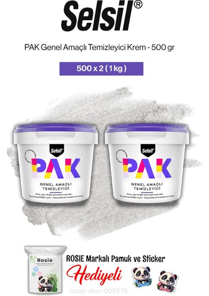 Pak Genel Amaçlı Temizleyici Krem 500 gr 2 Adet ve Rosie Pamuk