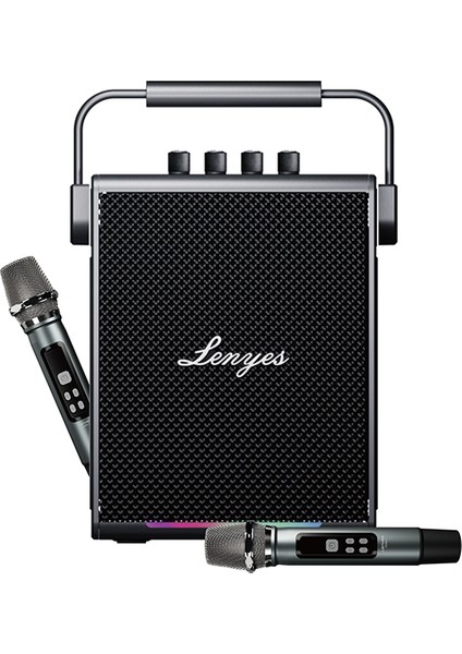 Titan 1 Serisi Rgb Işıklı Çift Mikrofonlu Bluetooth Speaker Hoparlör V5.3 5000MAH Siyah