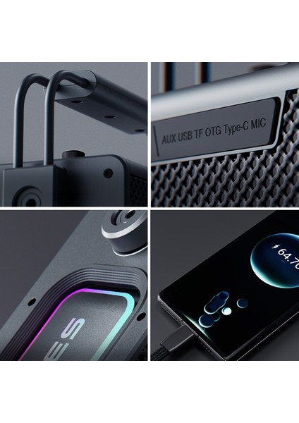 Titan 1 Serisi Rgb Işıklı Çift Mikrofonlu Bluetooth Speaker Hoparlör V5.3 5000MAH Siyah indirimleri