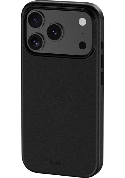 iPhone 17 Pro Uyumlu Kılıf M-Safe Şarj Özellikli Benks Vitapro Serisi Pu Deri Kapak Siyah fırsatları