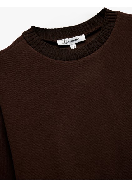 Rahat Kalıp Uzun Kollu Bisiklet Yaka Tişört indirimleri