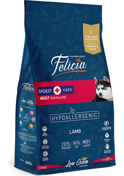 15 Kg Yetişkin Kuzulu M/Large Az Tahıllı Breed HypoAllerg