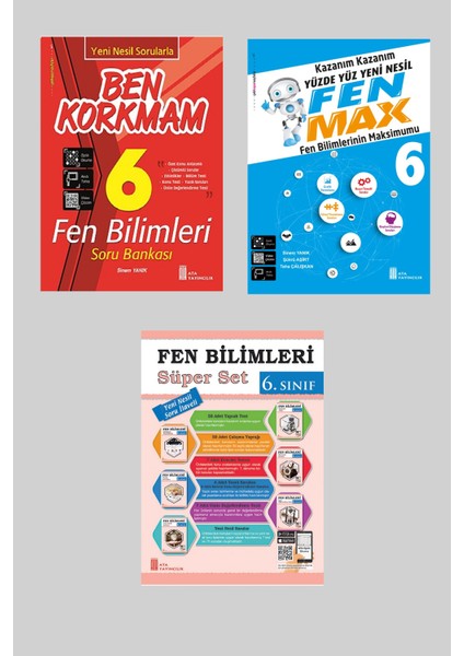 Ata 6.sınıf Yeni Nesil Sorularla Ben Korkmam Fen Bilimleri + Süper Set + Fen Max
