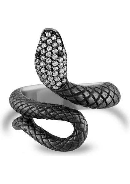 0.44 Karat Pırlanta Yüzük, Yılan Figürlü, Gerçek Pırlanta, Sertifikalı Mücevher