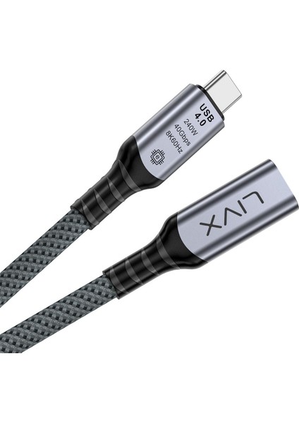 Type C To Type C Usb4.0 240W 40GBPS 8k60hZ Uzatma Kablosu 1 Metre Lcu fiyatları