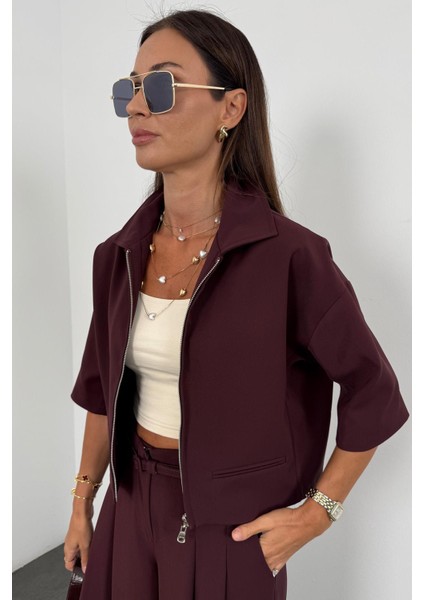 Bordo Gabardin Ceket 130983 fırsatları