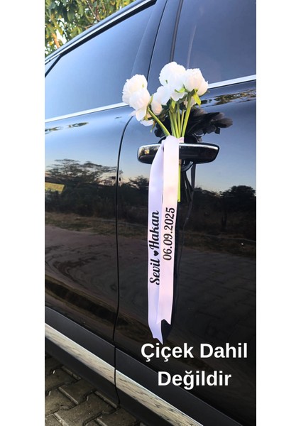 Gelin Arabası Kurdelesi , Gelin Arabası Süsü, Düğün Araba Süsü ,konvoy Süsü, Isimli Kurdele Kişiye Özel 2 Adet