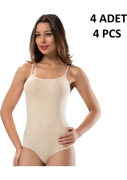 Kadın Ip Askılı % 47 Modal % 47 Cotton % 6 Elastane Kancalı 4 Adet Body