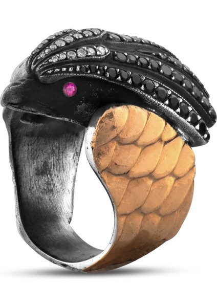 1.62 Karat Siyah Pırlanta Yakut Yüzük, Kartal Motifli, Gerçek Pırlanta, Sertifikalı Mücevher modelleri