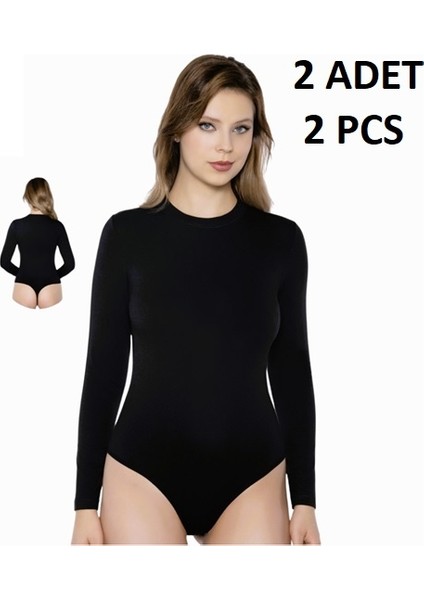 Kadın Bisiklet Yaka % 47 Modal % 47 Cotton % 6 Elastane Arkası Tanga Kancalı 2 Adet Body