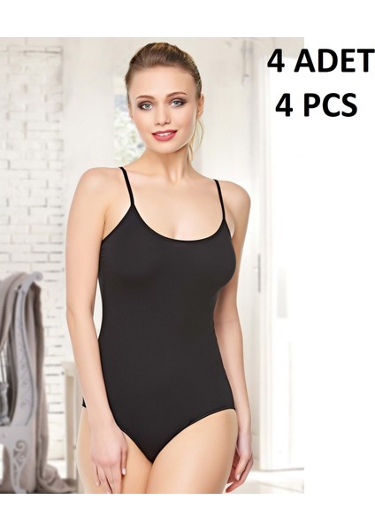 Kadın Ip Askılı % 47 Modal % 47 Cotton % 6 Elastane Kancalı 4 Adet Body