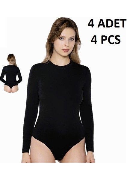 Kadın Bisiklet Yaka % 47 Modal % 47 Cotton % 6 Elastane Arkası Tanga Kancalı 4 Adet Body