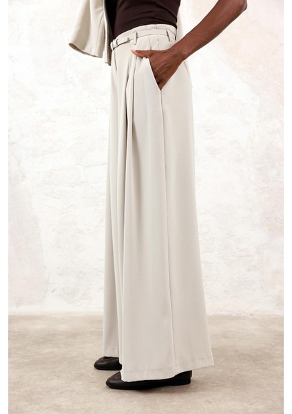 Taş Krep Dökümlü Palazzo Pantolon 031577