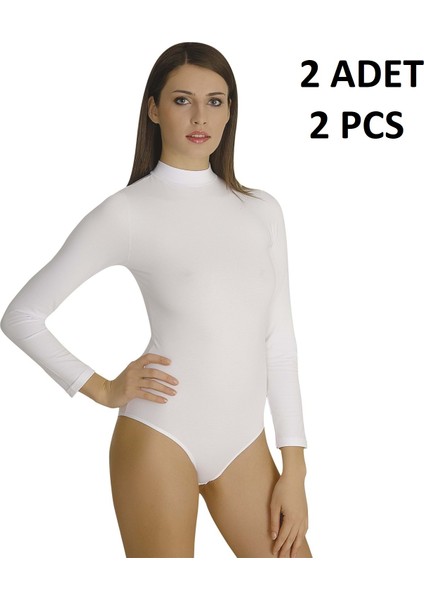 Kadın Balıkçı Yaka % 47 Modal % 47 Cotton % 6 Elastane Uzun Kollu Kancalı 2 Adet Body