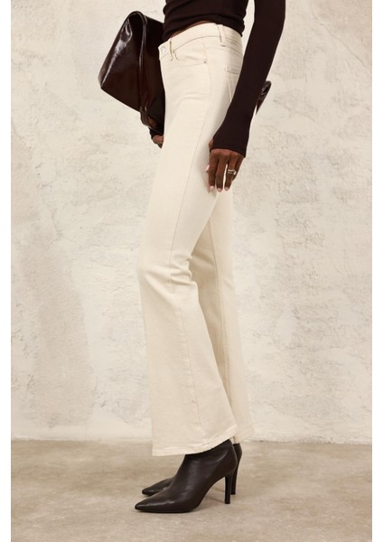 Naturel Full Likra Toparlayan Flare Jean 7578