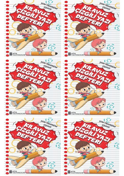 1. Sınıf Yeni Müfredata Uygun Yazı Defteri Orta Boy (6 Adet)