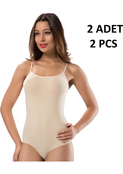 Kadın Ip Askılı % 47 Modal % 47 Cotton % 6 Elastane Kancalı 2 Adet Body