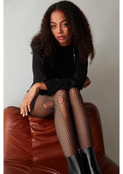 Kadın New File Torn Fishnet Siyah Külotlu fiyatları