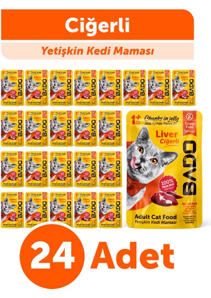 Yetişkin Yaş Kedi Maması Ciğerli 85GR 24'lü