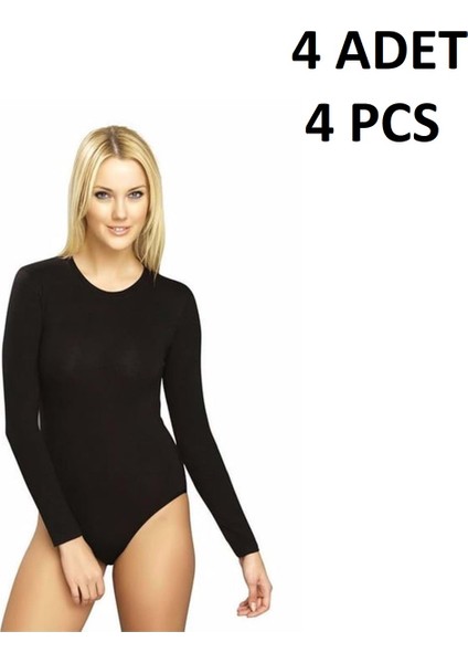Kadın Yuvarlak Yaka % 47 Modal % 47 Cotton % 6 Elastane Kancalı 4 Adet Body