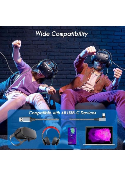 Usb3.2 Oculus Quest 3/2/1 Pico 4 Uyumlu, 5gbps Hızlı Aktarım, Vr Uyumlu 5m Kablo