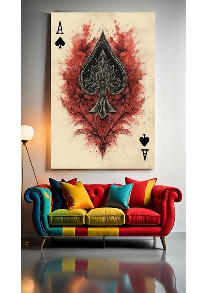 Iskambil As Kartı Iıı Ev Duvar Salon Güzellik Salonu Ofis Dükkan Dekarasyon Kanvas Tablo