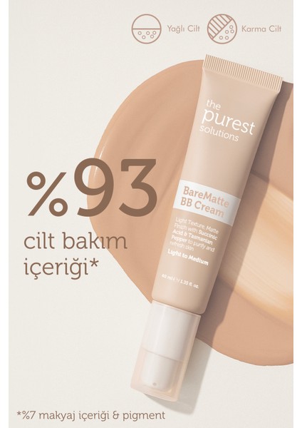 Yağlı ve Karma Ciltler Için Matlaştırıcı Bb Krem, Spf 50+,40 ml – Açık/Orta Ton modelleri