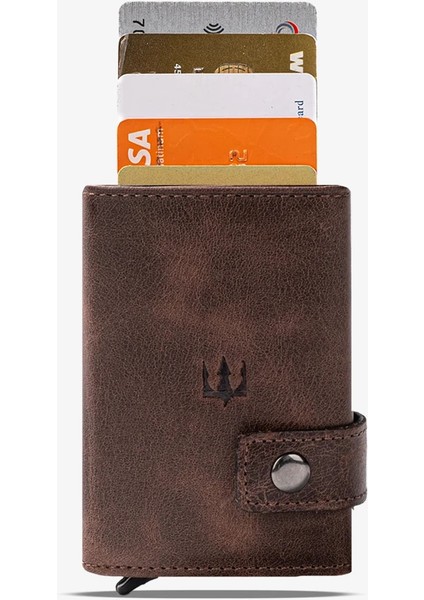 Moon Mekanizmalı Hakiki Deri Minimal Kişiye Özel İsim Baskılı Cüzdan fiyatları