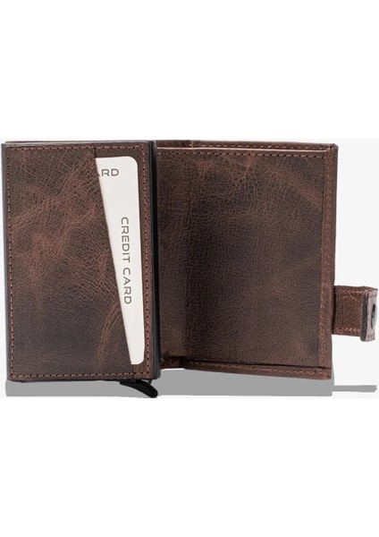 Moon Mekanizmalı Hakiki Deri Minimal Kişiye Özel İsim Baskılı Cüzdan modelleri