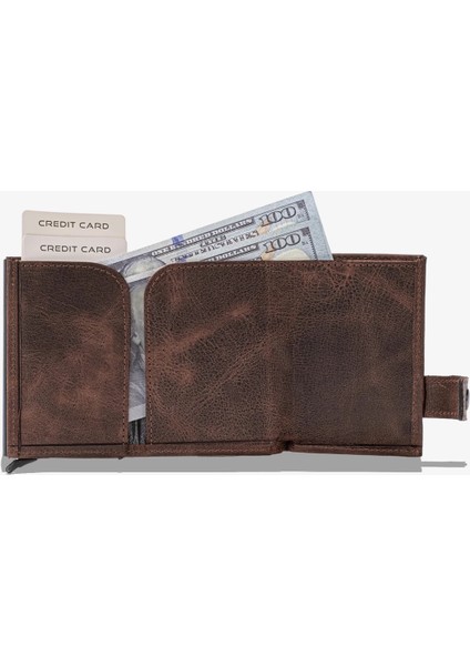 Moon Mekanizmalı Hakiki Deri Minimal Kişiye Özel İsim Baskılı Cüzdan fırsatları