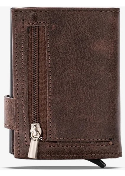 Moon Mekanizmalı Hakiki Deri Minimal Kişiye Özel İsim Baskılı Cüzdan indirimleri